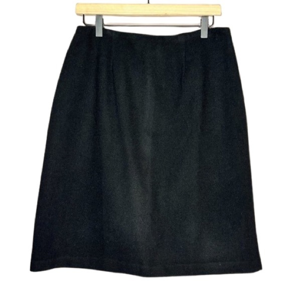 Women's 10 Harris Wallace Black Wool Blend Skirt Professional Business Career - Picture 1 of 6